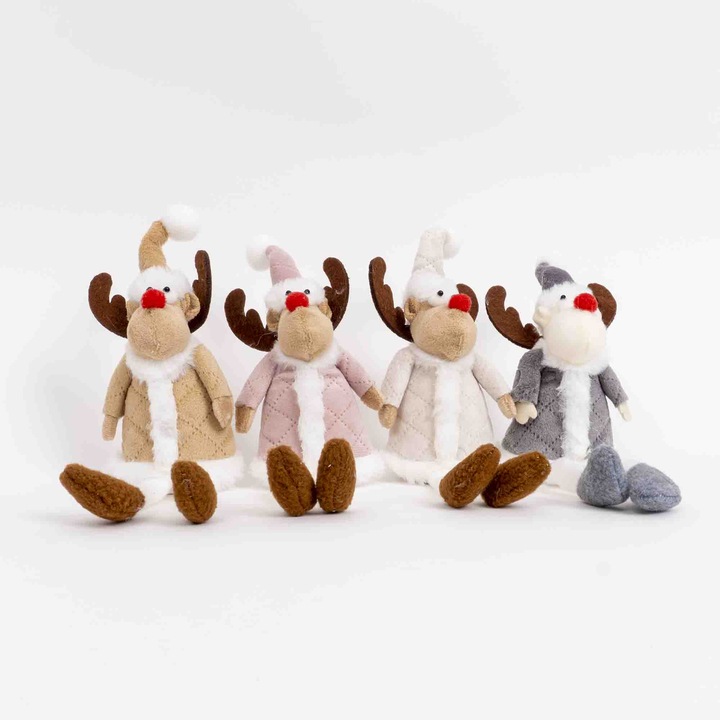 Decoratiune craciun, model ren, culori diferite, 12/set, 22 cm, B.S.P. / SL1100