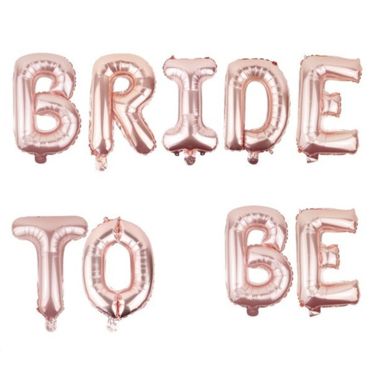 Set baloane folie "Bride to Be" Macvi®, Rose Gold, 340x40 cm