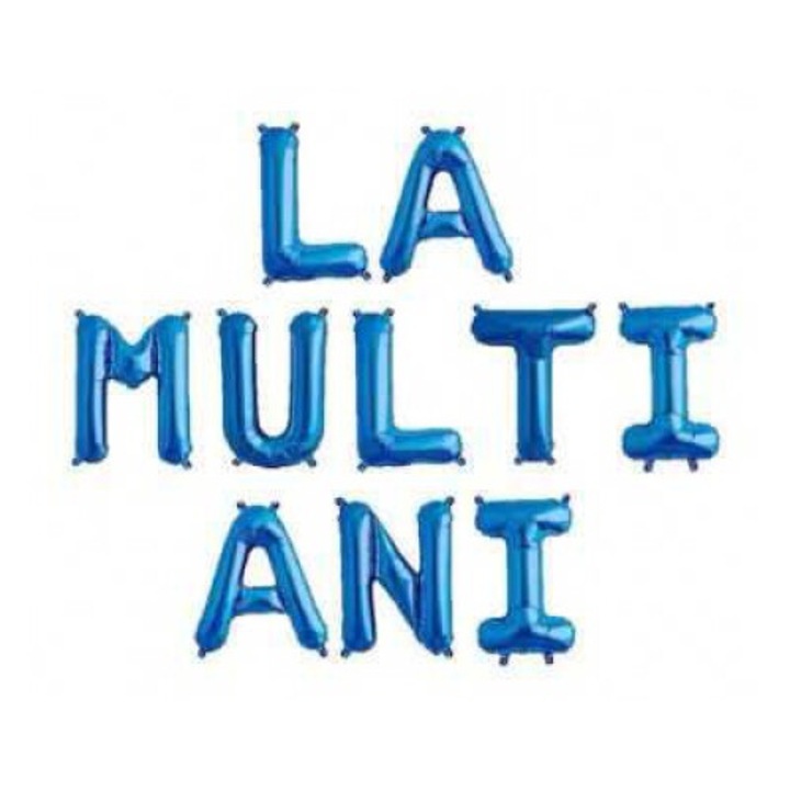 Baloane Folie Albastre "LA MULTI ANI" Macvi® 40 cm