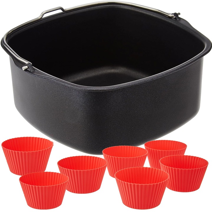 Tava de coacere cu 7 forme de briose e-SWC® pentru Philips AirFryer, echivalent cu HD9925/01
