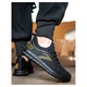 Pantofi de protectie Exhibition, negru/galben, bombeu metalic, Marimea 40
