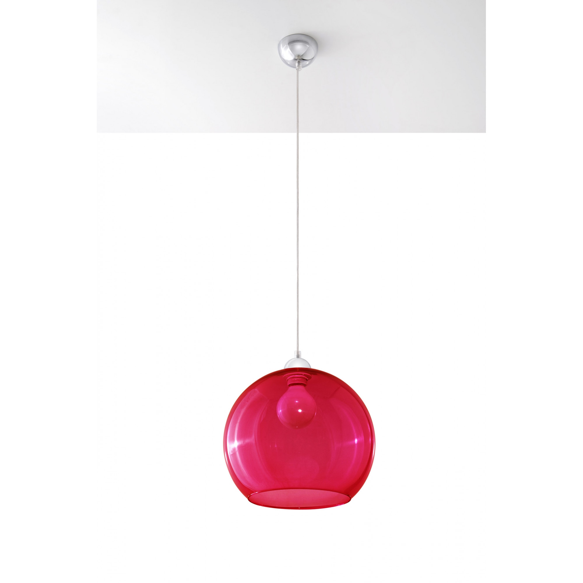 Pendul Sollux Lighting Ball E27, 60W, Modern Design, Rosu
