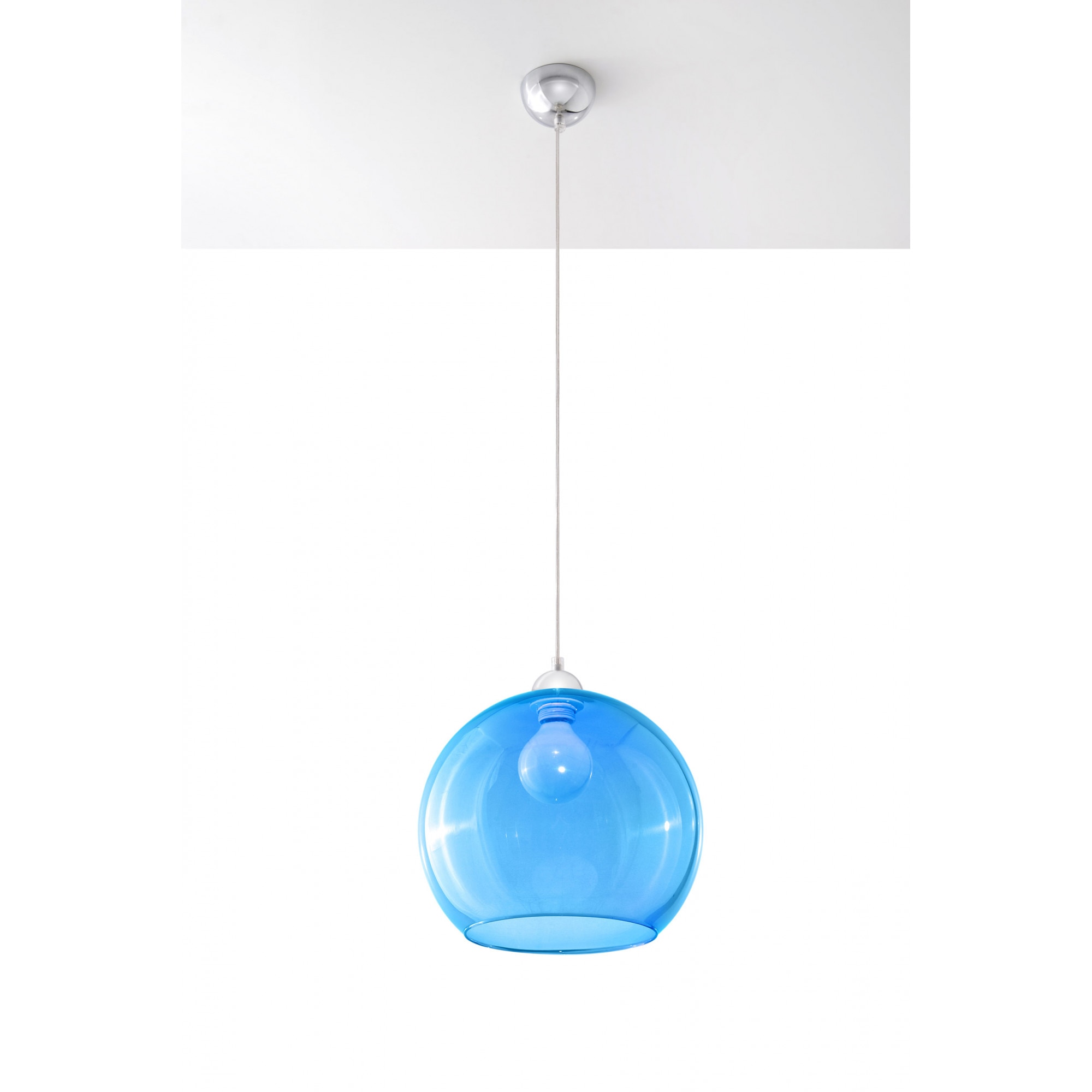 Pendul Sollux Lighting Ball E27, 60W, Modern Design, Albastru