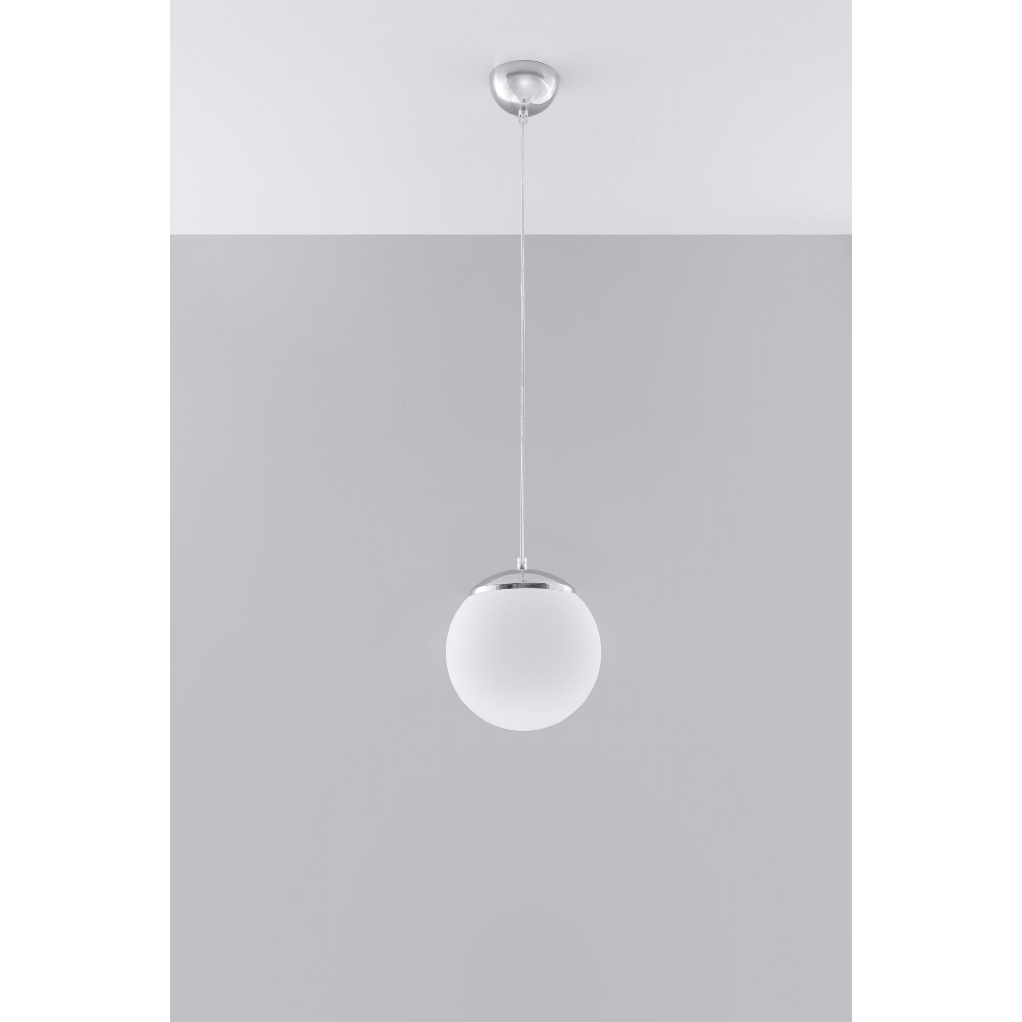 Pendul Sollux Lighting Ufo E27, 60W, Modern Design, Alb/Crom