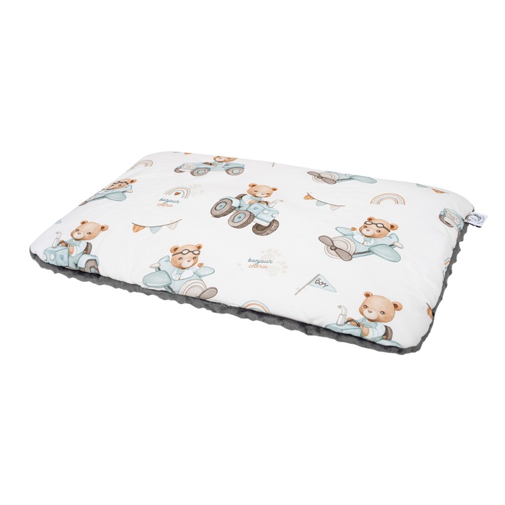 Perna pentru bebelusi Bonjour Cherie, bumbac/minky, 30x40 cm, antialergica, multicolor