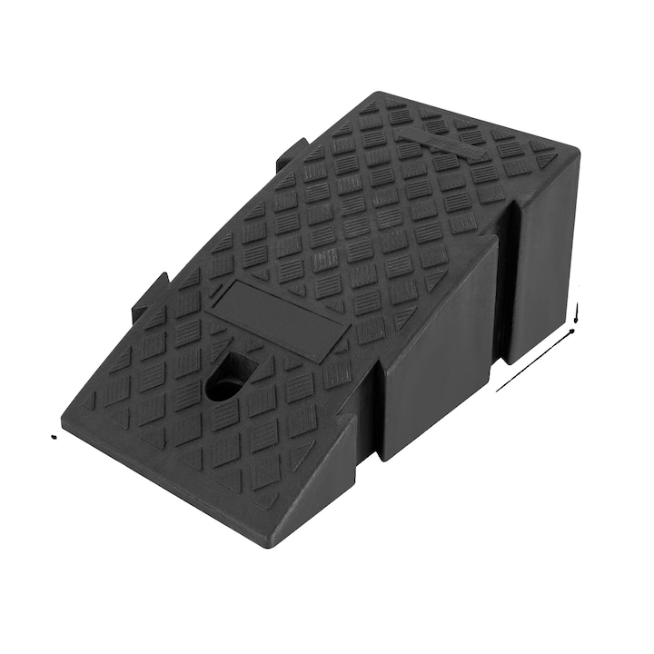 Rampa pentru roti auto, design antiderapant, capacitate mare de incarcare, neagra, 25x49x19cm