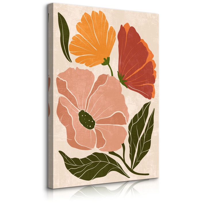 Tabloul Muralo Decor abstract pentru sufragerie 3D 30 cm x 40 cm Colorful Pastel Wild Flowers