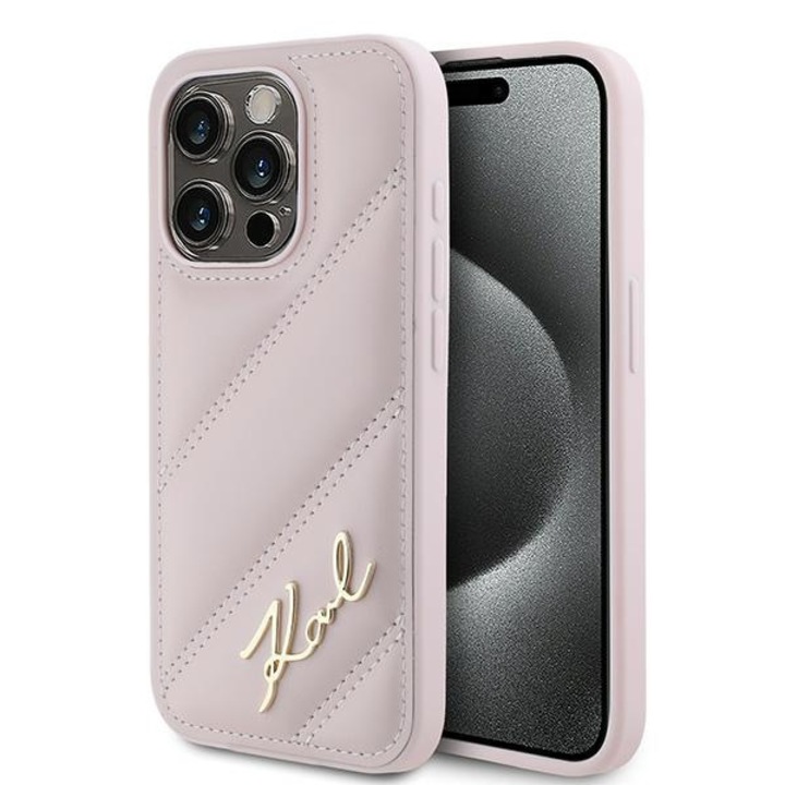 iPhone 15 Pro Max védőtok, R45, öko bőr, púderrózsaszín
