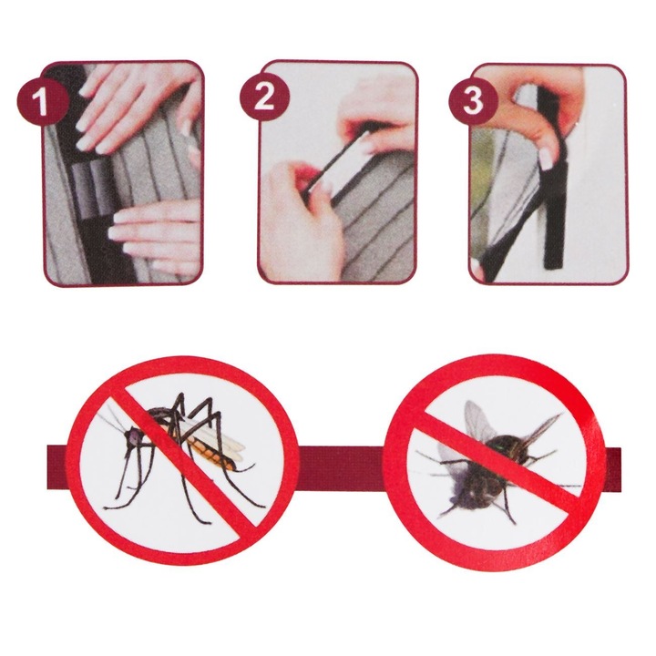 Магнитна мрежа за прозорец, 1,2x1,2 м, полиестер, черен, 8 магнита