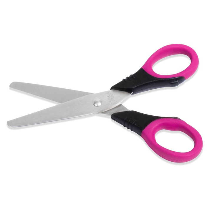Iskolai olló, President, Lekerekített hegyű, Puha markolat, 14 cm, Többszínű, MYONNA IT & E- COMMERCE ®