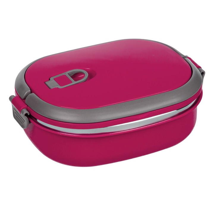 Caserola Termica Alimente, Toast-Izotermice, Fucsia, Capacitate 0, 7 L, Otel Inoxidabil, Dimensiuni 20x15x8 cm