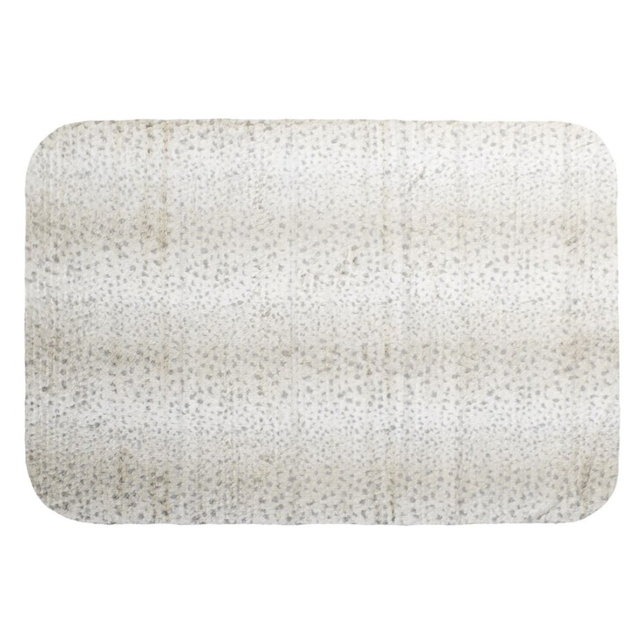 Dekoratív szőnyeg, pontmintás, bézs és szürke, 130x90 cm, poliészter, csúszásmentes felület