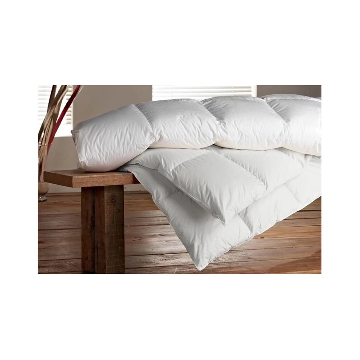 Pilota foarte calduroasa, Poohy, Premium Very Warm, 160x220 cm, 90% puf rata, FP 700, 100% bumbac, Antialergic, Alb, 275 g/mp