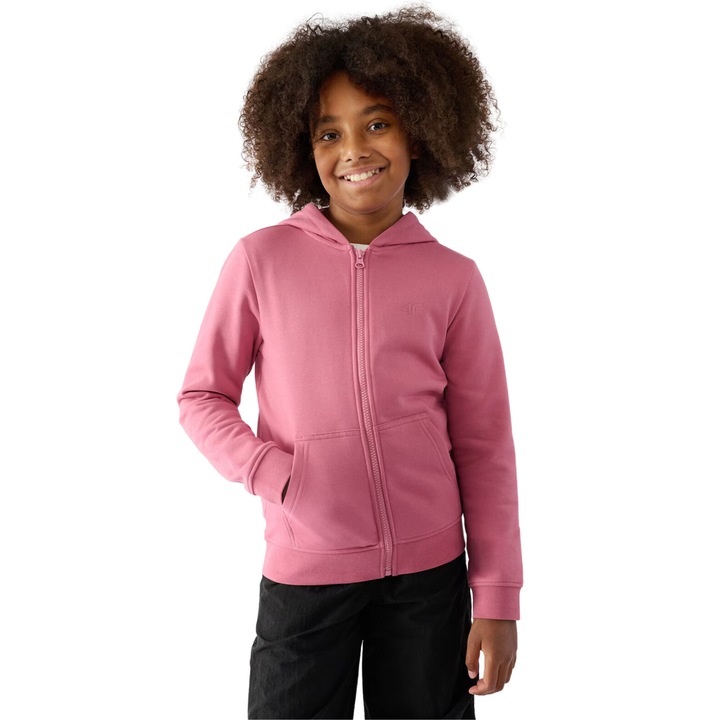 Lány sportkapucsi, 4F, pamut/poliészter, rózsaszín