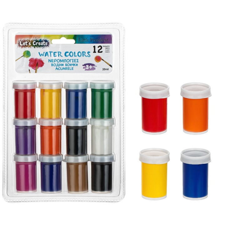 Set Acuarele, Multicolor, Capacitate 20ml, 12 Bucati
