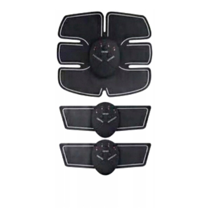 Set electrostimulator EMS, 6 programe, silicon, dimensiune universala, negru