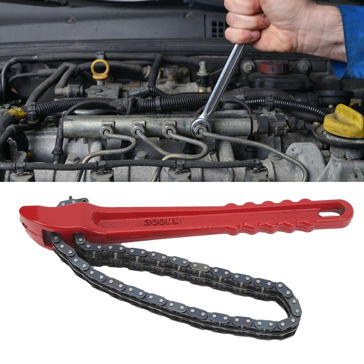 Ключ за верига за маслен филтър, longziming, метален, ергономичен дизайн, универсална употреба