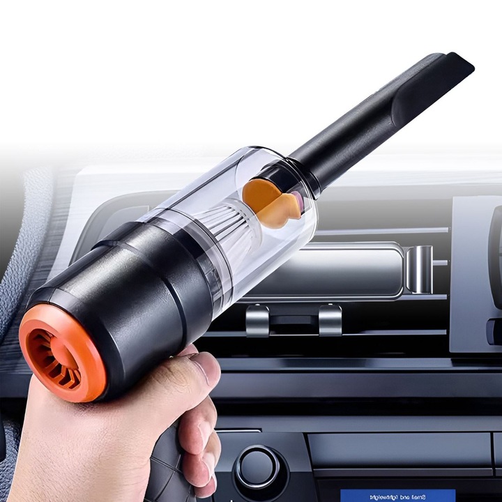 Мини преносима прахосмукачка 2 в 1, 3 аксесоара, 14 см, USB, безжична