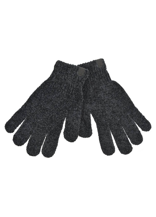 Manusi Chenille, Dama, Negru, 1 Pereche