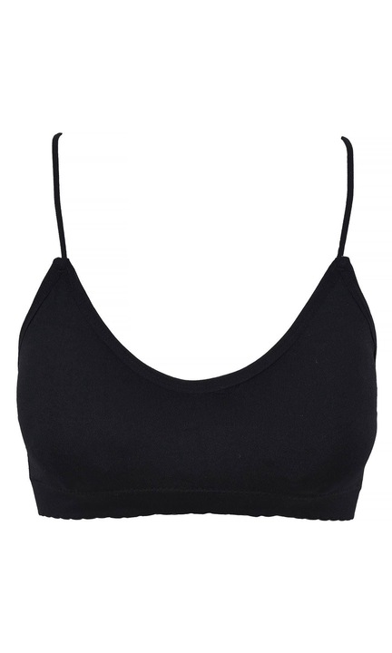 Seamless női melltartó, vékony pántok, kivehető szivacsok, fekete, egy méret