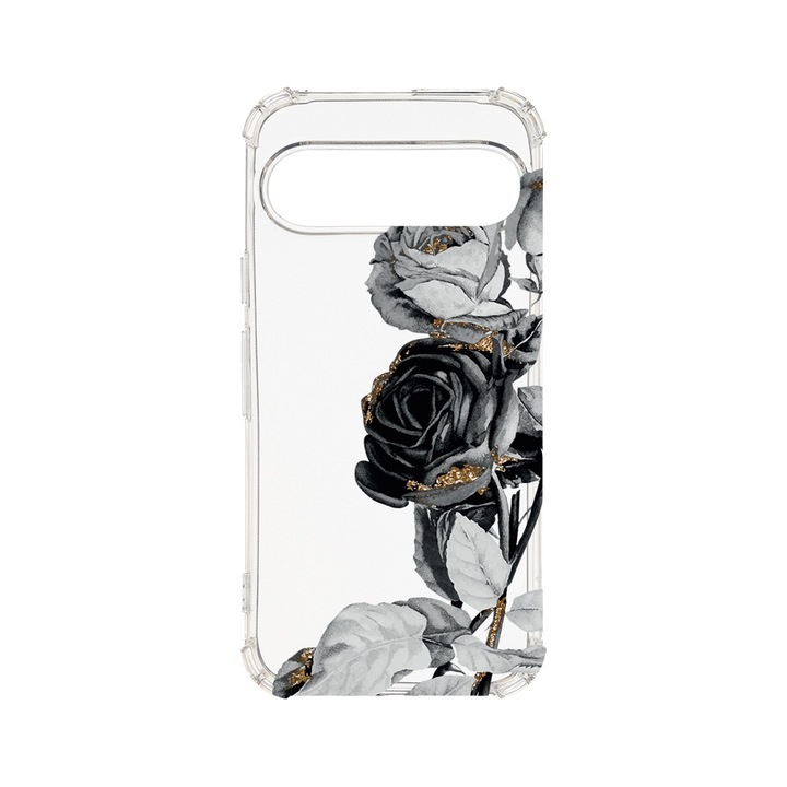 Husa pentru Google Pixel 9 / Pixel 9 Pro, BestCase® Anti Shock 1.5MM, Black Rose, Air Cushion Technology, Protectie camera, ecran si colturi, AS 990