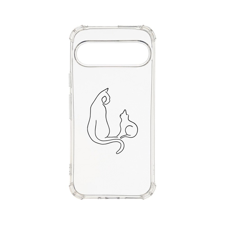 Husa pentru Google Pixel 9 / Pixel 9 Pro, BestCase® Anti Shock 1.5MM, Abstract Cat, Air Cushion Technology, Protectie camera, ecran si colturi, AS 738