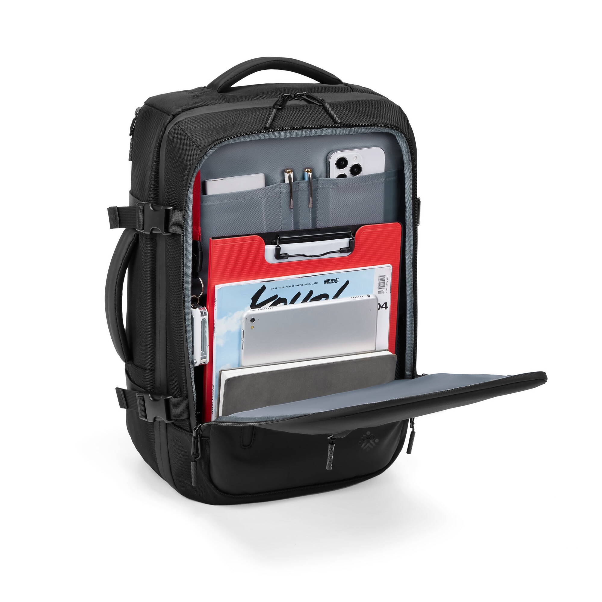 Rucsac cu Vacuum, 22-45 L, Multifunctional, Rezistent la apa, Pompa de aer inclusa, Laptop 15.6 inchi, 46x15x32 cm, Albastru