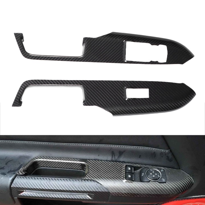 2 darab belső kartámasz panel burkolat csere szénszálas Ford Mustang RHD 2015-2021-hez