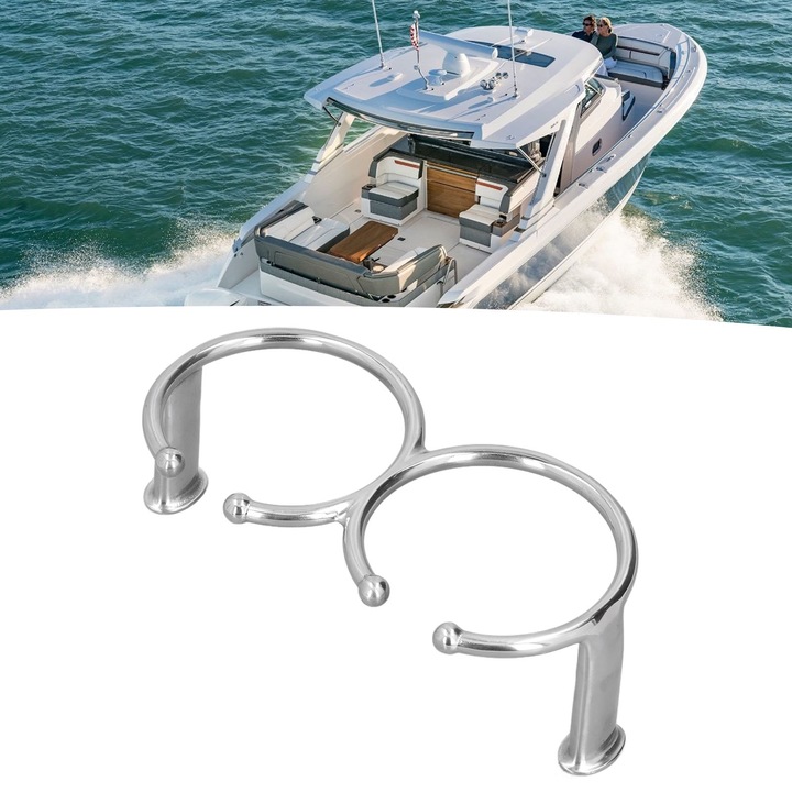 Jormftte rozsdamentes acél 316 italtartó, dupla gyűrűs kialakítás, felületre szerelhető, használható hajókon, játékasztalokon, kanapékon, autókban