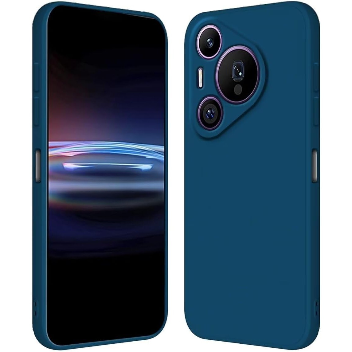 Husa de Protectie, Flippy, pentru Huawei Pura 70 Pro, Liquid Silicone, cu Microfibra pe Interior, Protectie Antisoc, Compatibil Incarcare Wireless, Albastru
