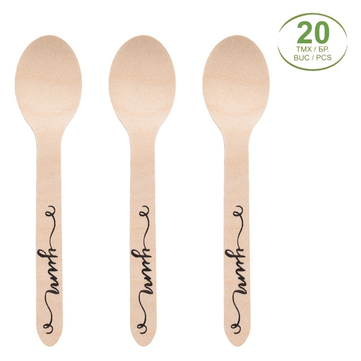 Linguri din Lemn de Petrecere ”Yum” 16cm - 20buc