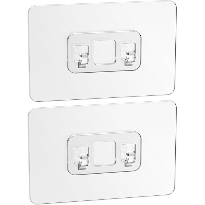 Комплект от 2 резервни лепила, без пробиване, силно лепило за държач за душ, държач за сапун, рафтове за баня и кухненски рафтове, ъглови рафтове, 10 X 6 cm