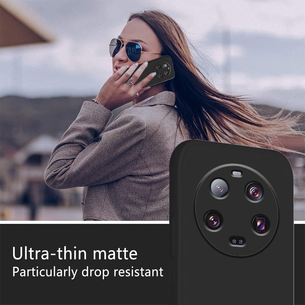 Husa de Protectie, Flippy, pentru Xiaomi 14 Ultra, Liquid Silicone, cu Microfibra pe Interior, Protectie Antisoc, Compatibil Incarcare Wireless, Negru