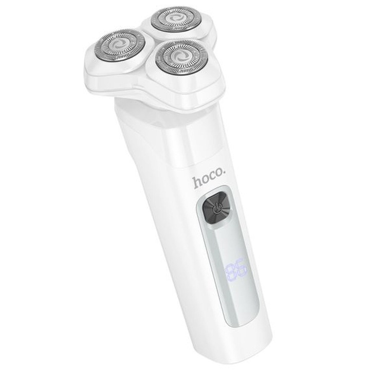 Aparat de barbierit portabil Hoco HP32 MultiSpeed 3 lame rotative 600mAh Waterproof - Alb