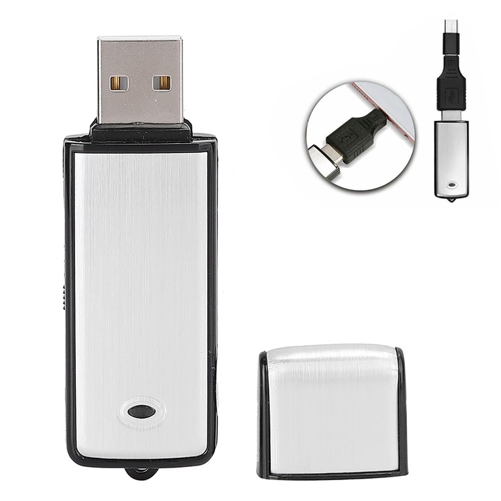 USB диск, Mmgoqqt, 16 GB, компактен, черен/сребрист
