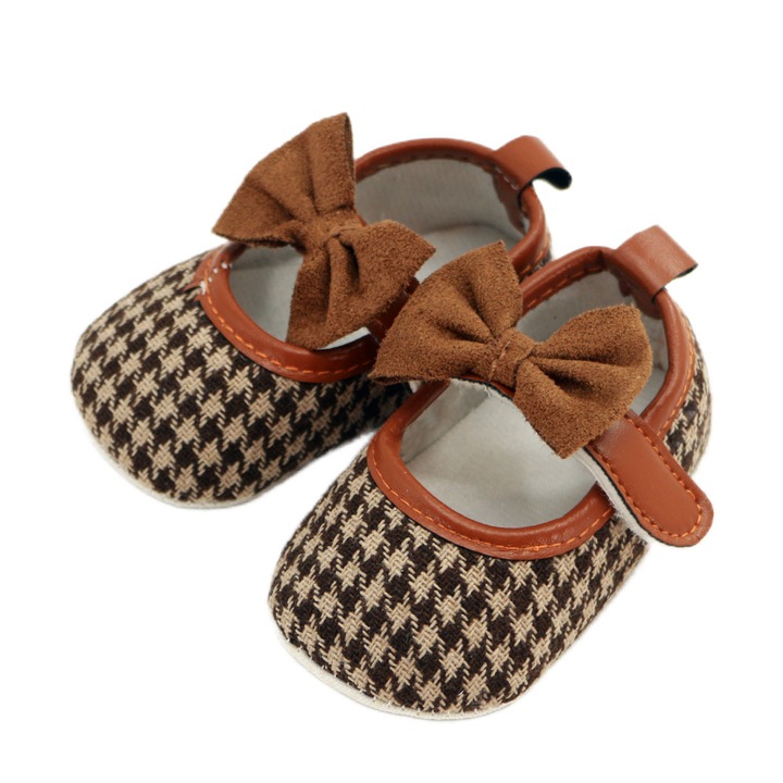 Botosei cu funda pentru fete, primii pasi, 43064-H01, maro, 12 EU