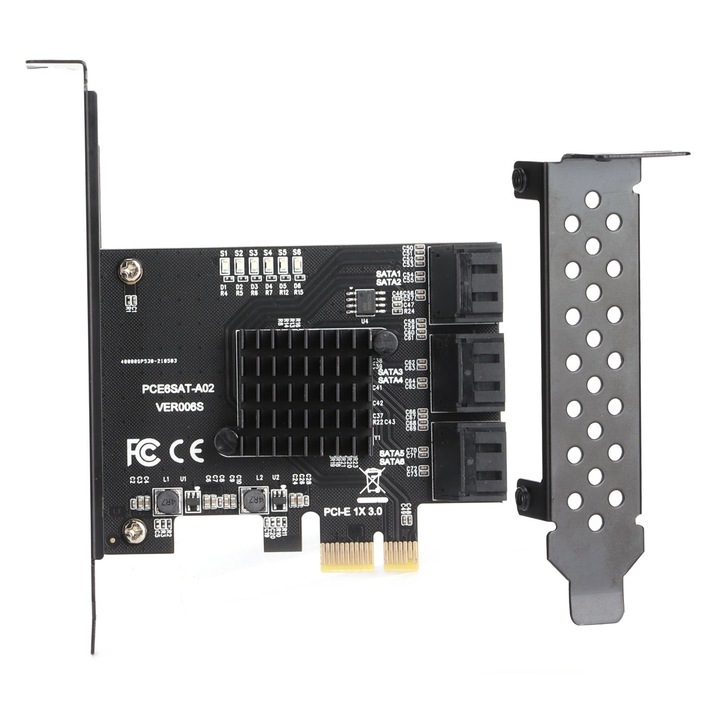 Merevlemez-bővítőkártya, 6 SATA 3.0 port, PCI-E 1X, 6.0 Gbps