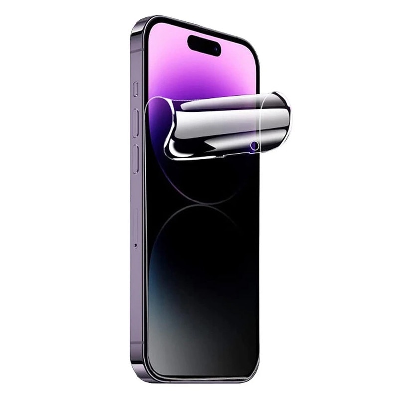 Folie Privacy Silicon Ecran pentru Apple iPhone 14, Silicon Hydrogel, Flexible Hydro-Crystal, Protectie Completa, Full Glue, Instalare usoara, Set complet pentru Instalare
