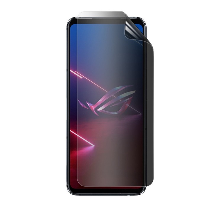 Folie Privacy Silicon Screen Asus Rog Phone 7 Ultimate telefonhoz, Silicon Hydrogel, Flexibilis Hydro-Crystal, Teljes védelem, Teljes ragasztó, Könnyű telepítés, Komplett készlet a telepítéshez