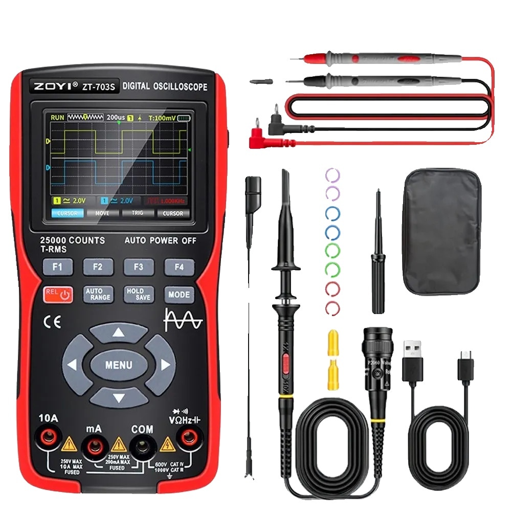 Osciloscop, Multimetru, ZT-703S, 2 canale, multifu functional, set