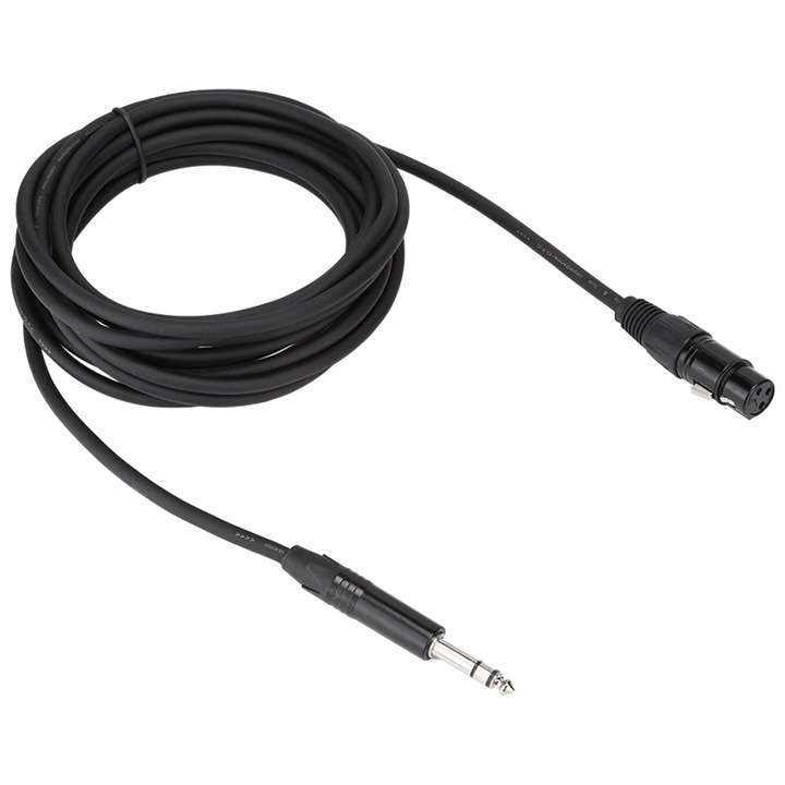 Cablu convertor adaptor de extensie audio stereo 6.35 masculin la XLR mama (5 m), Enforose