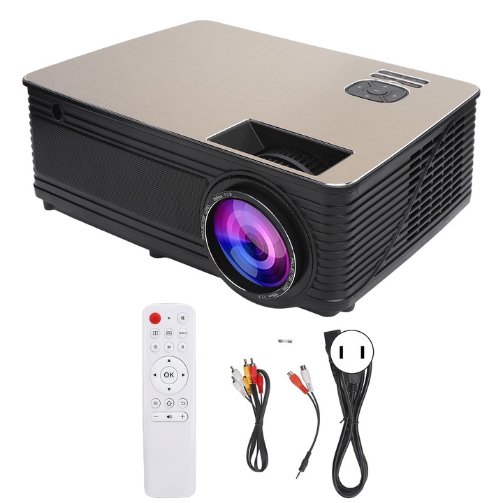 Jormftte videoprojektor, 1080P, 2000lm, elölről vetített, fekete, 40-120 hüvelyk