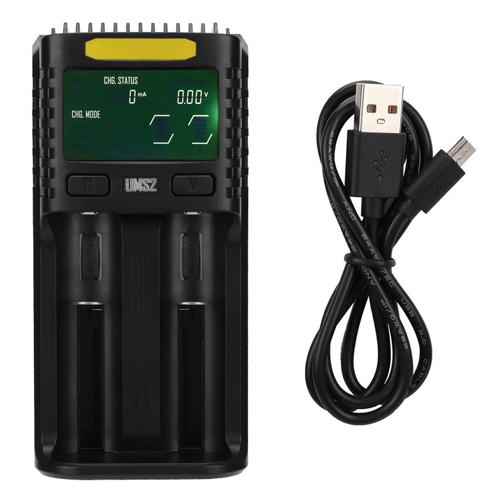 Incarcator inteligent USB cu doua sloturi pentru baterie, pentru NITECORE UMS2, Enforose