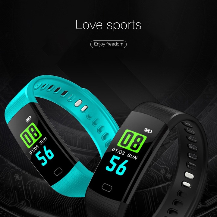 Y5 Цветен екран Смарт гривна Гривна за пулс Кръвно налягане Кръвна кислородна фитнес гривна