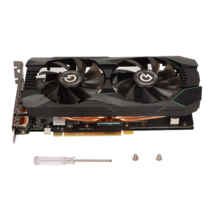 Placa video, Jormftte, RX 6600 XT, 8GB, GDDR6, 128bit, PCI Express 3.0, Dual Fan, 1080P, Negru