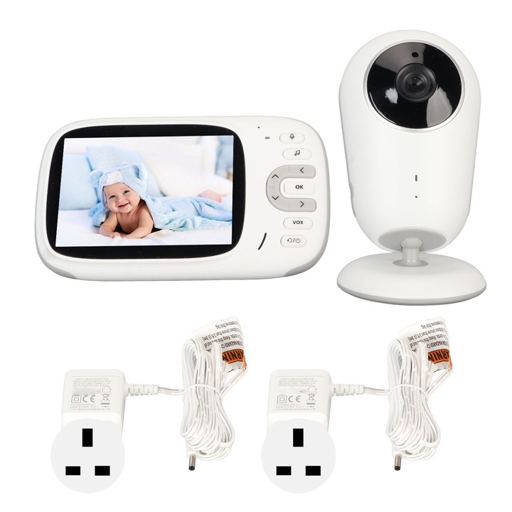 Jormftte bébiőr videó monitor, 3,2 hüvelykes, kétirányú kaputelefon, éjjellátó, hőmérséklet-érzékelő, 50 m beltér, 260 m kültér