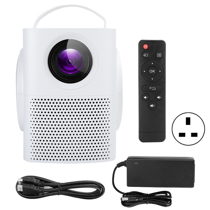 Jormftte hordozható videoprojektor, 120 ANSI lumen, 500:1 kontraszt, 25-370 hüvelyk, 188,5x163x187,5 mm