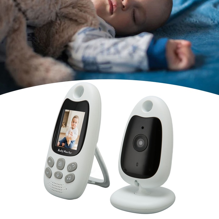 Jormftte videós bébiőr, 2.0in, éjjellátó, kétirányú hang, 100-240V