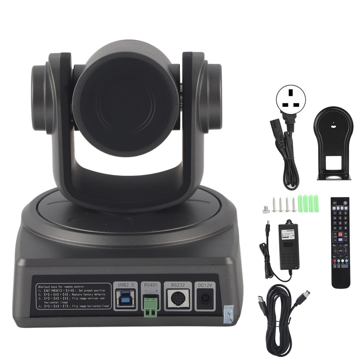 Jormftte videokonferencia kamera, 1080P, 3x optikai zoom, 255 előre beállított pozíció, távirányító