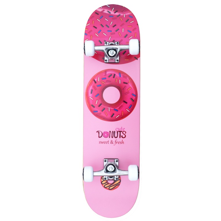 Скейтборд MODISKATE Donut, 7 слоя дърво, черна лента за захващане, 78.5x20x13cm